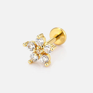 Piercing fancy zirkonia bloem - Goud