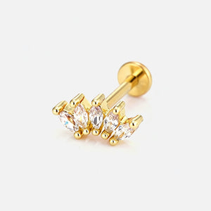 Piercing zirkonia blaadjes - Goud