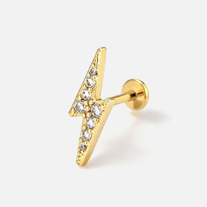 Piercing zirkonia bliksem - Goud