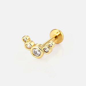 Piercing zirkonia boog - Goud