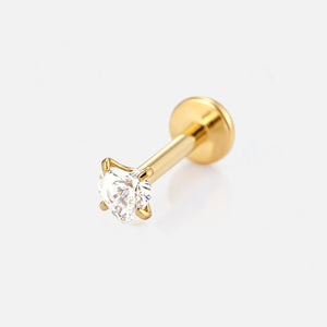 Piercing zirkonia hart - Goud