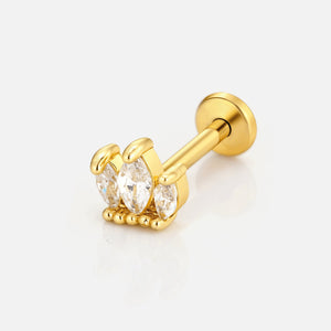 Piercing zirkonia kroon - Goud