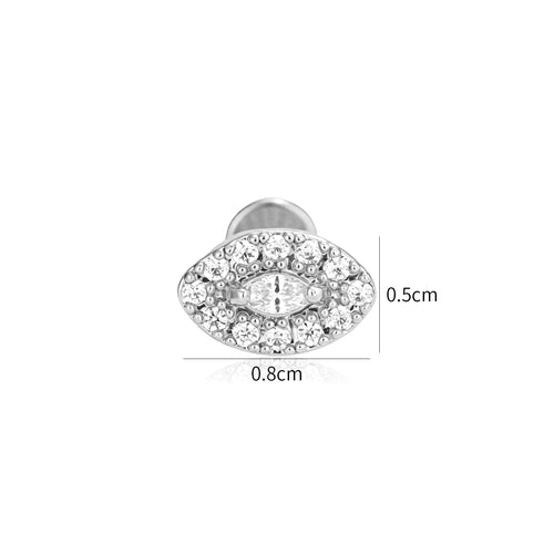 Piercing zirkonia oog