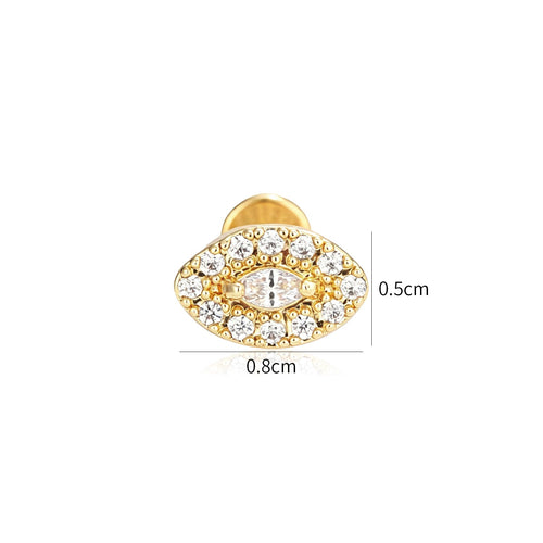 Piercing zirkonia oog