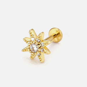 Piercing zirkonia ster - Goud