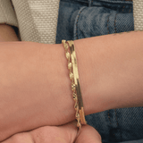 Platte armband 4mm goud