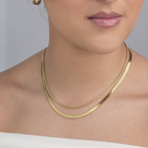 Platte ketting 2mm goud