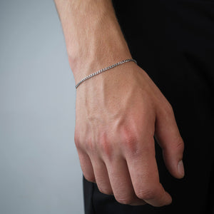 Platte schakel armband 2mm