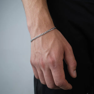 Platte schakel armband 4mm