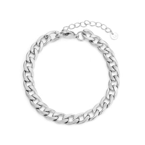 Platte schakel armband 8mm