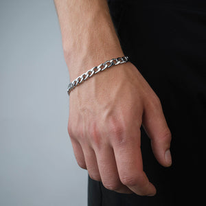 Platte schakel armband 8mm