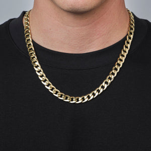 Platte schakel ketting 10mm Goud