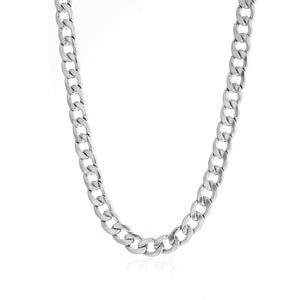 Platte schakel ketting 10mm Zilver