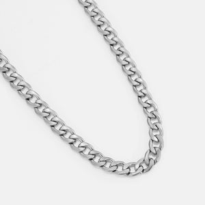 Platte schakel ketting 10mm Zilver