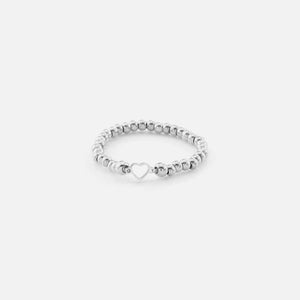 Ring balletjes hartje stretch