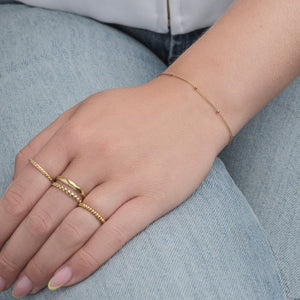 Ring balletjes stretch goud