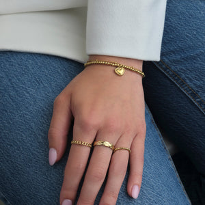 Ring balletjes stretch goud