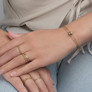 Ring balletjes stretch goud