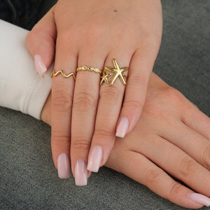 Ring boho dots goud