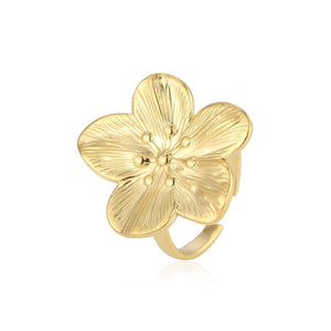 Ring botanical bloom goud