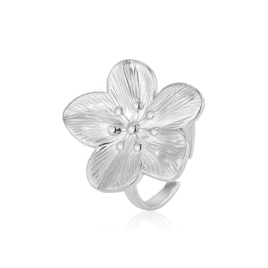Ring botanical bloom zilver