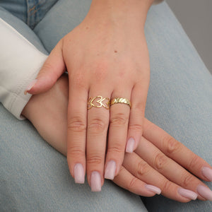 Ring croissantje goud
