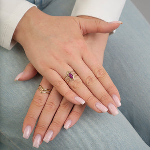 Ring double wave goud