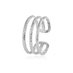 Ring drielaags gehamerd