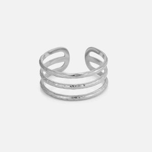 Ring drielaags gehamerd