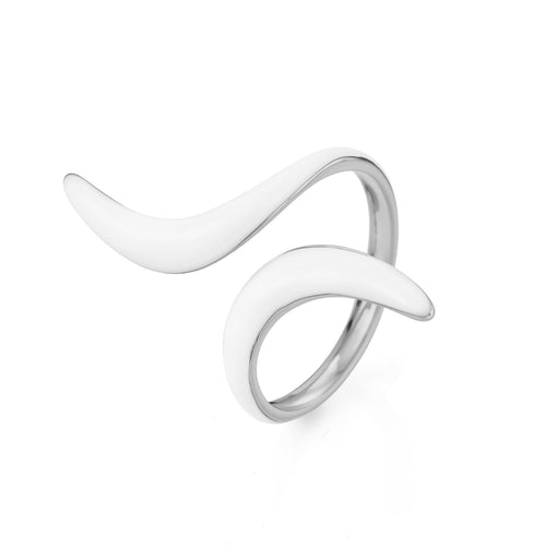 Ring dubbele witte golf
