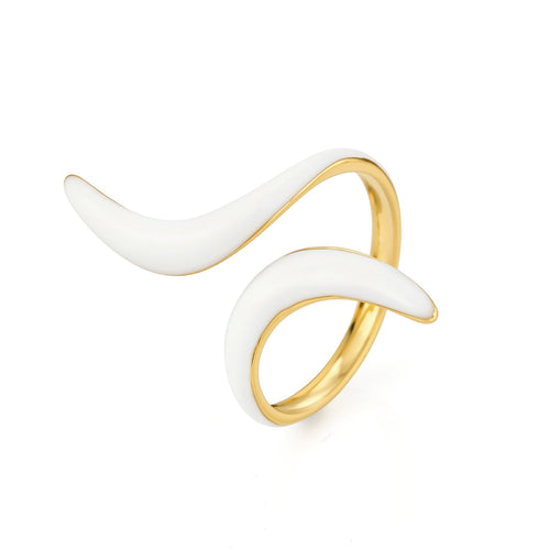 Ring dubbele witte golf