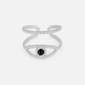 Ring eye black zilver