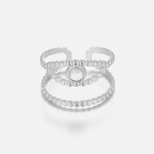 Ring eye white zilver