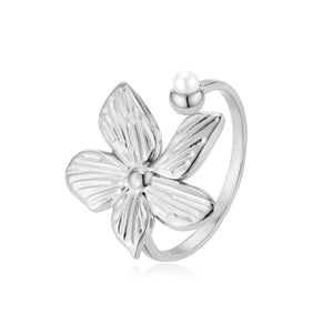 Ring fancy bloem parel