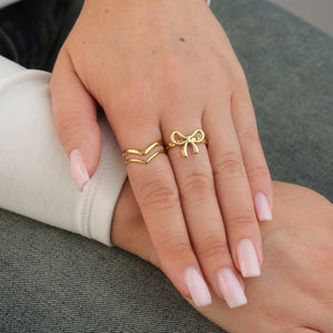 Ring fancy strik goud