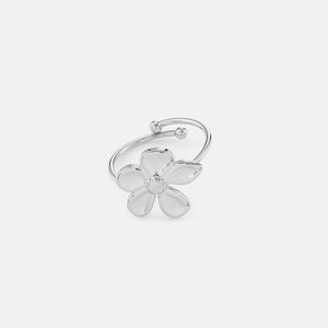 Ring flower zilver