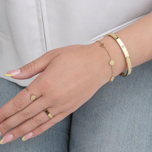 Ring gegraveerde hartjes goud