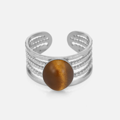 Ring gelaagd met bruine natuursteen