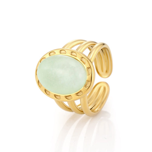 Ring gelaagd met turquoise natuursteen