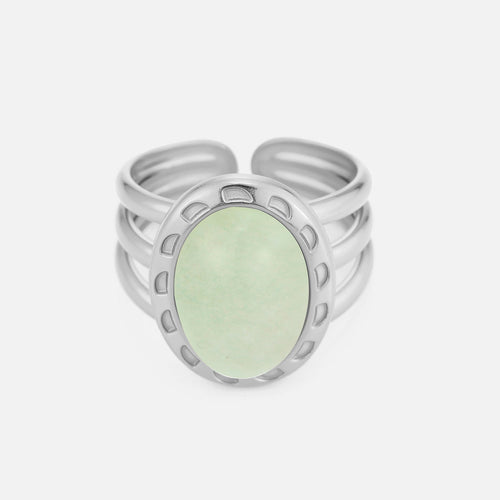 Ring gelaagd met turquoise natuursteen