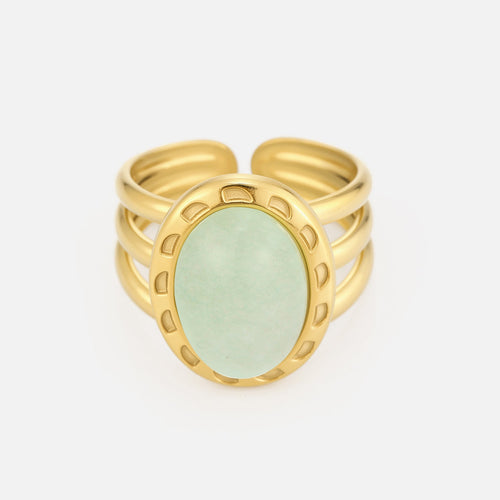 Ring gelaagd met turquoise natuursteen
