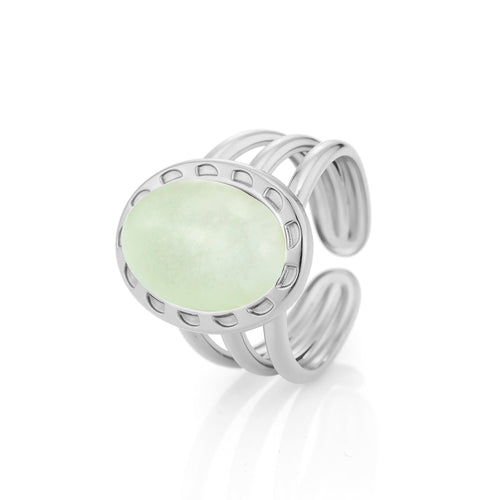 Ring gelaagd met turquoise natuursteen
