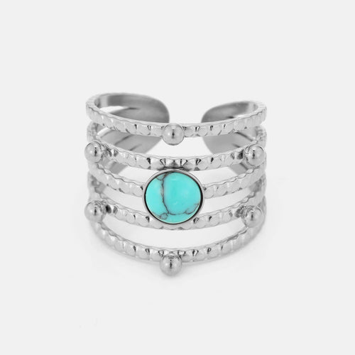 Layered ring with turquoise stone