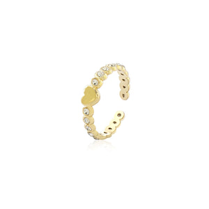 Ring glamour hartje goud