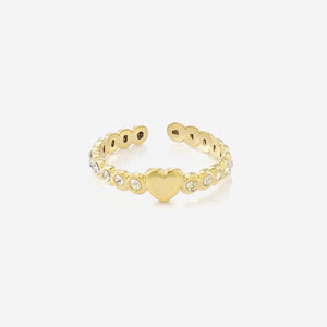 Ring glamour hartje goud