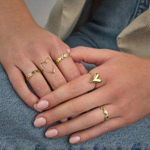 Ring hartjes goud