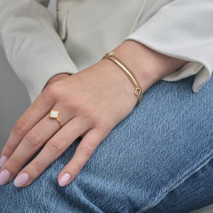 Ring klaver gold/white