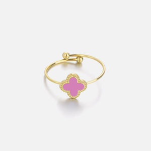 Ring klaver pink - Goud