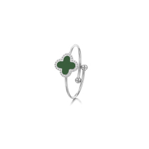 Ring klaver silver/green