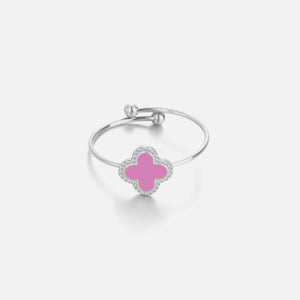 Ring klaver silver/pink